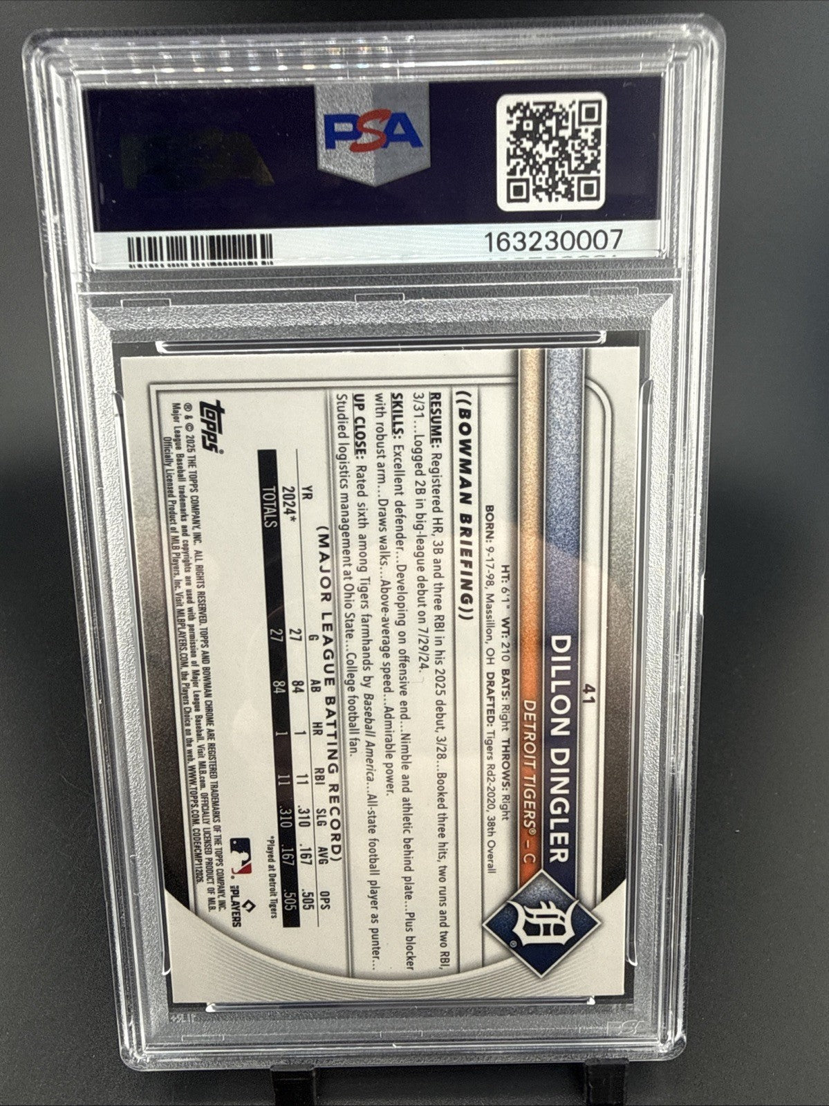2025 Bowman Chrome - Dillon Dingler, Dillon Dingler #41 Geometric Refractor /499