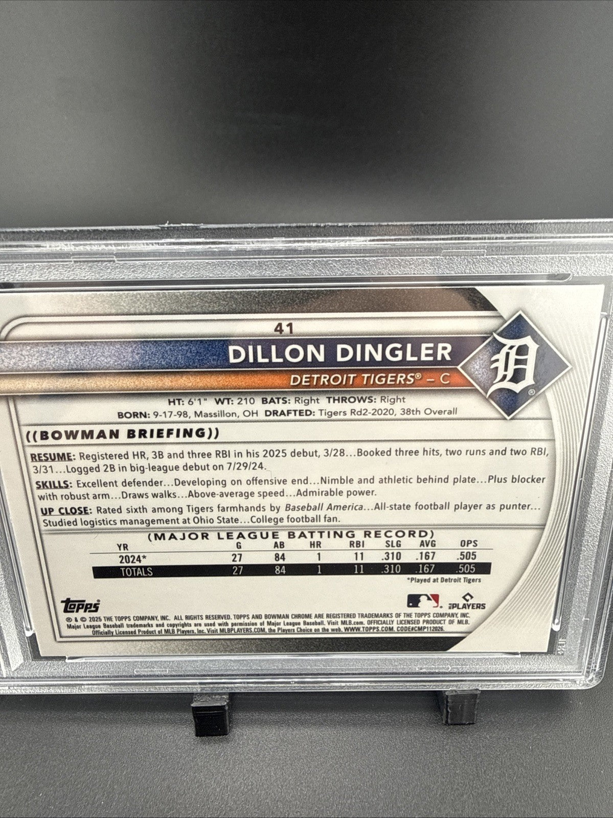 2025 Bowman Chrome - Dillon Dingler, Dillon Dingler #41 Geometric Refractor /499