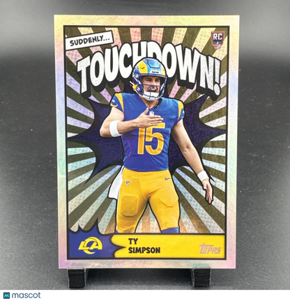 2026 Topps Flagship Ty Simpson Touchdown Foil SSP Case Hit Rams RC Rookie TD-32