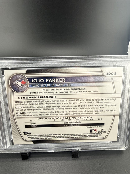 2025 Bowman Draft - Chrome JoJo Parker #BDC-8 Mojo Refractor (RC)