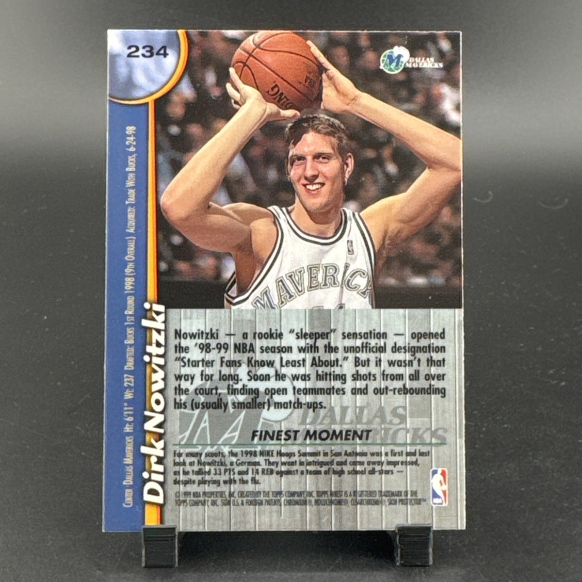 1998-99 Topps Finest - Dirk Nowitzki #234 (RC) With Protective Peel