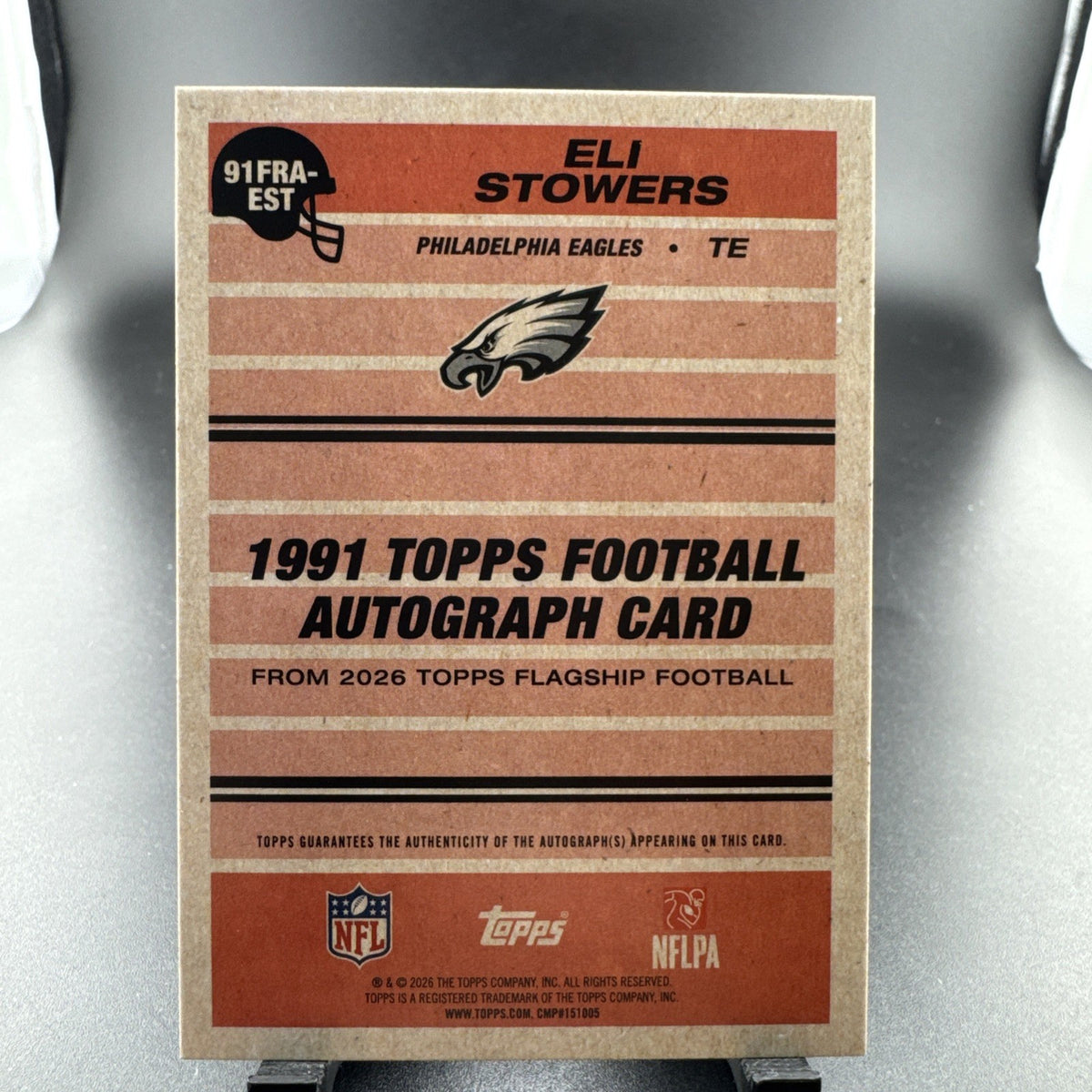Topps 2026 Flagship Football Eli Stowers Eagles #91FRA-EST Rookie Auto Insert