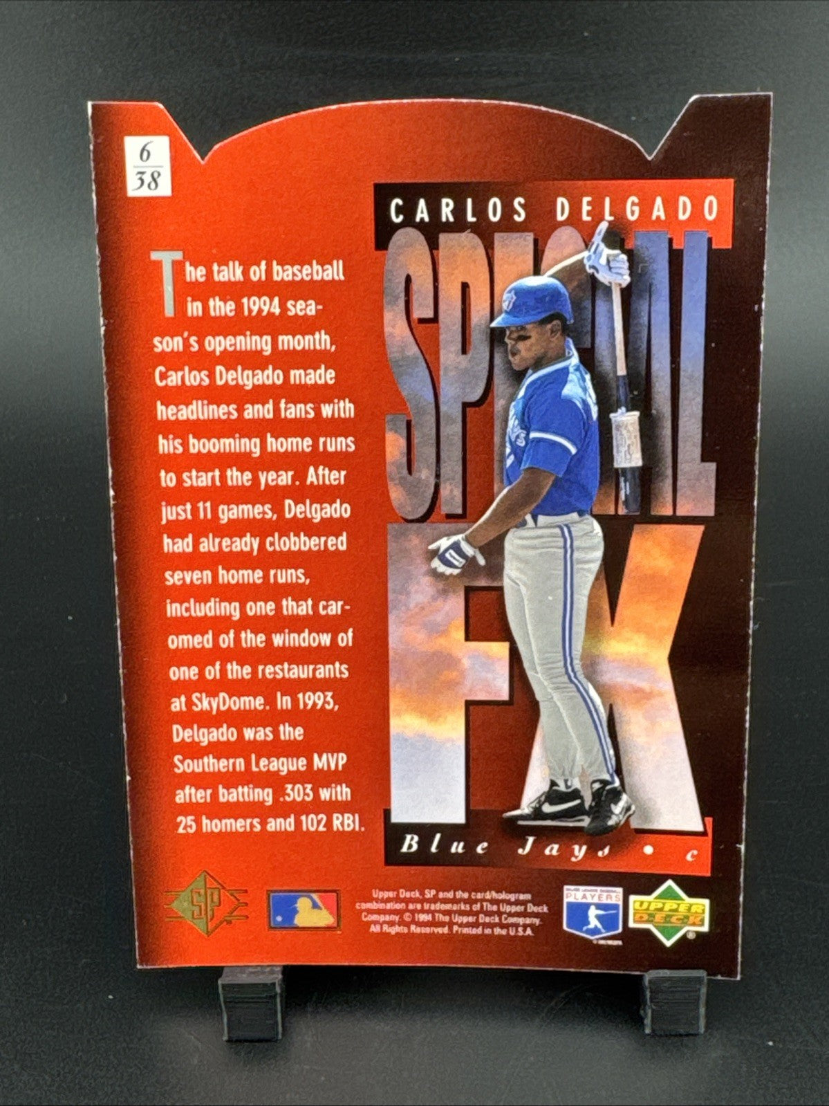 1994 Upper Deck SP - Holoview Fx Carlos Delgado #6 Special Fx Die-Cut