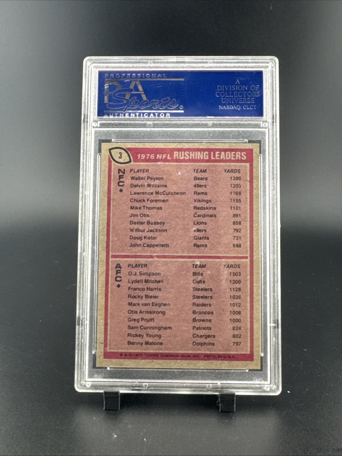 1977 Topps - League Leaders Walter Payton, O.J. Simpson #3