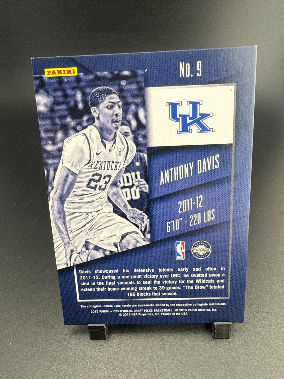 2015-16 Panini Contenders Draft Picks - Season Ticket Anthony Davis #9 /23