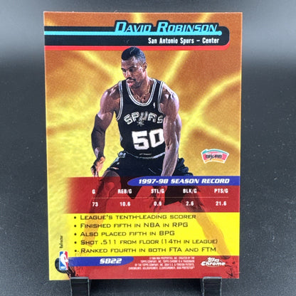 1998-99 Topps Chrome - Season's Best Post Men David Robinson #SB22 Refractor