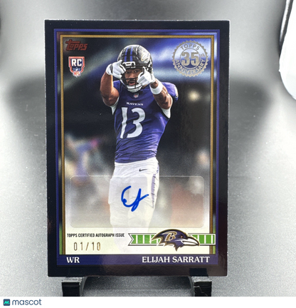 2026 Topps Football Elijah Sarratt 1991 Rookie Auto Ravens Black /10 #91FRA-ES