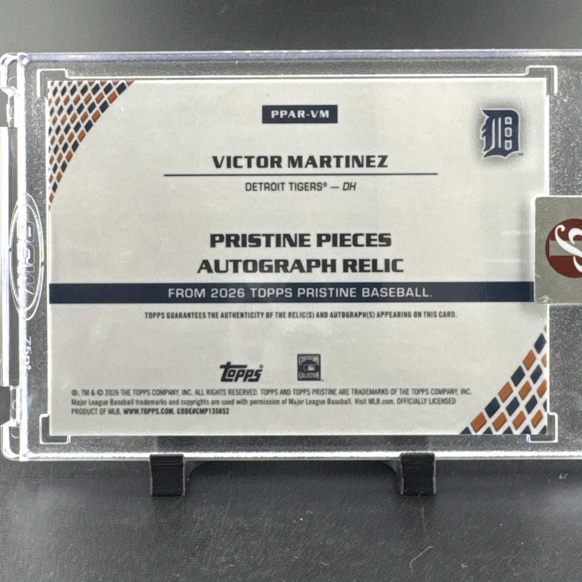 2026 Topps Pristine Victor Martinez On Card Auto Game Used Patch
