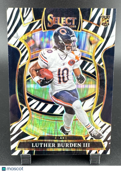2025 Panini Select - Concourse Luther Burden #72 Zebra Prizm (RC)