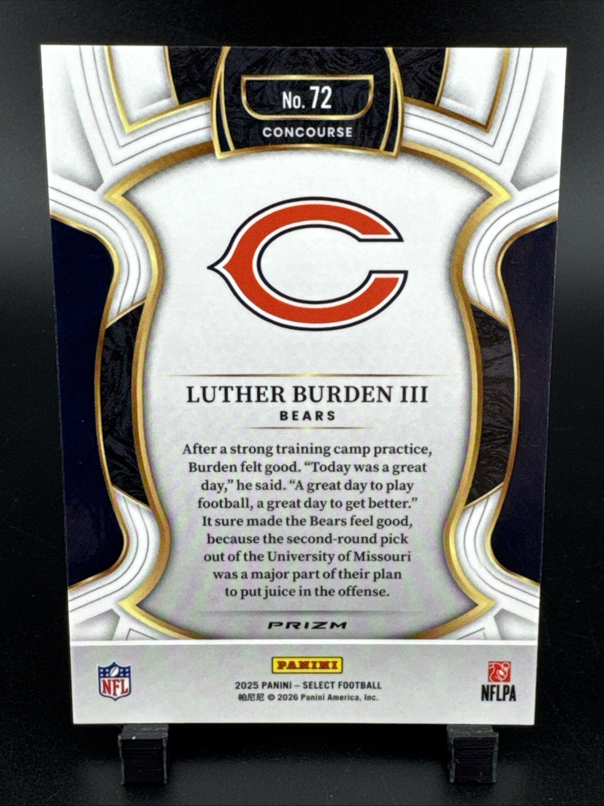 2025 Panini Select - Concourse Luther Burden #72 Zebra Prizm (RC)