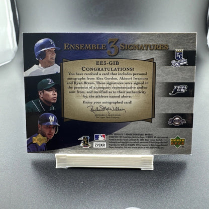 2007 Exquisite Rookie Signatures /35 Alex Gordon Iwamura Ryan Braun Auto RC