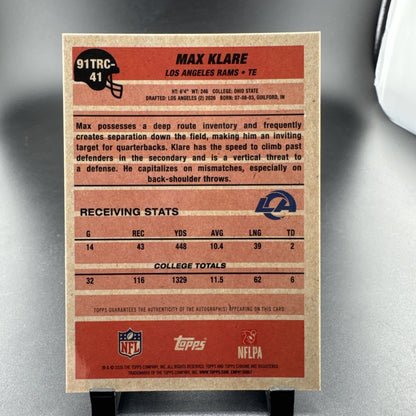 2026 Topps Max glare Silver Pack Auto 35th Anniversary #91TRC-41