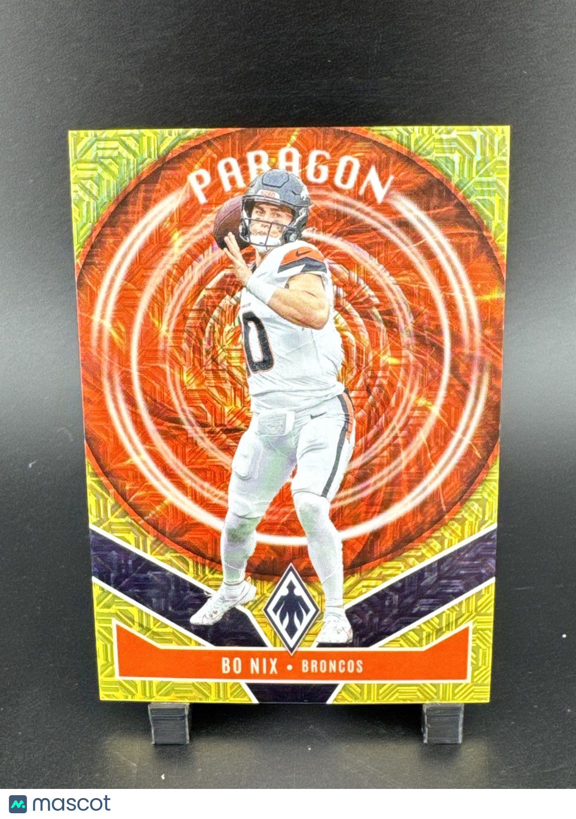 2025 Panini Phoenix - Paragon Bo Nix #14 Yellow Mojo /49 BOOKEND
