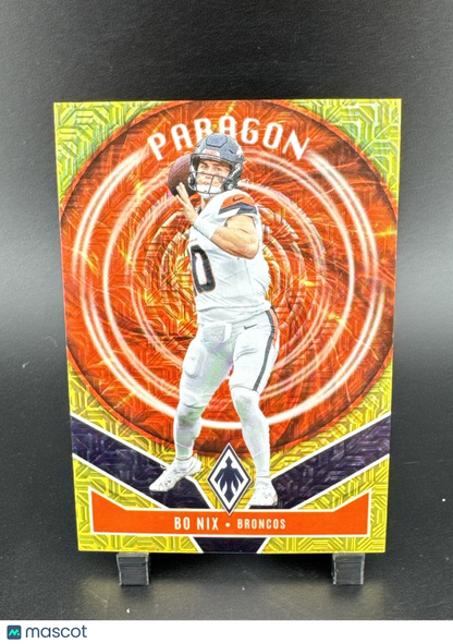 2025 Panini Phoenix - Paragon Bo Nix #14 Yellow Mojo /49 BOOKEND