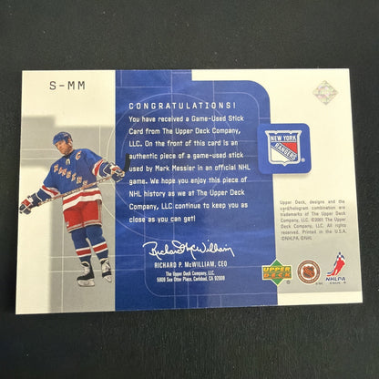 2001-02 Upper Deck Top Shelf - Game-Used Sticks Mark Messier #S-MM (MEM)