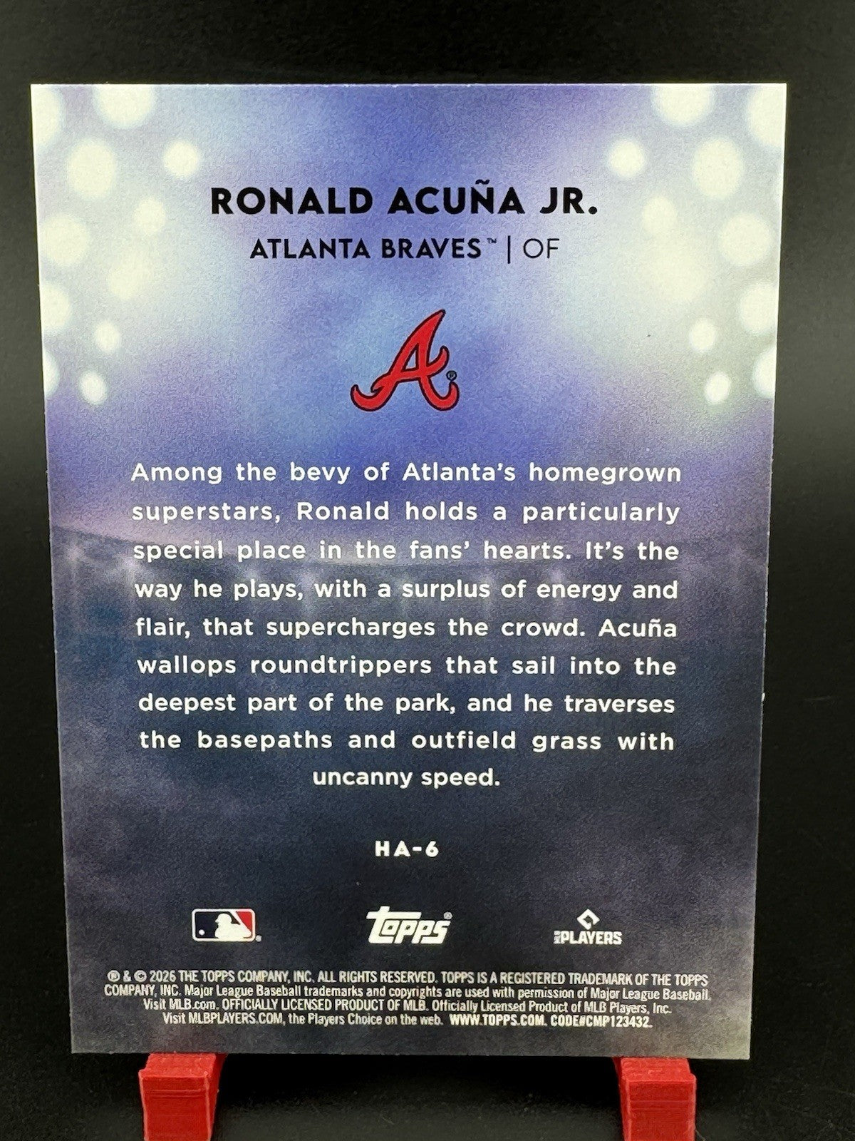 Topps 2026 Home Field Advantage Ronald Acuña Jr. HA-6 - SSP CASE HIT