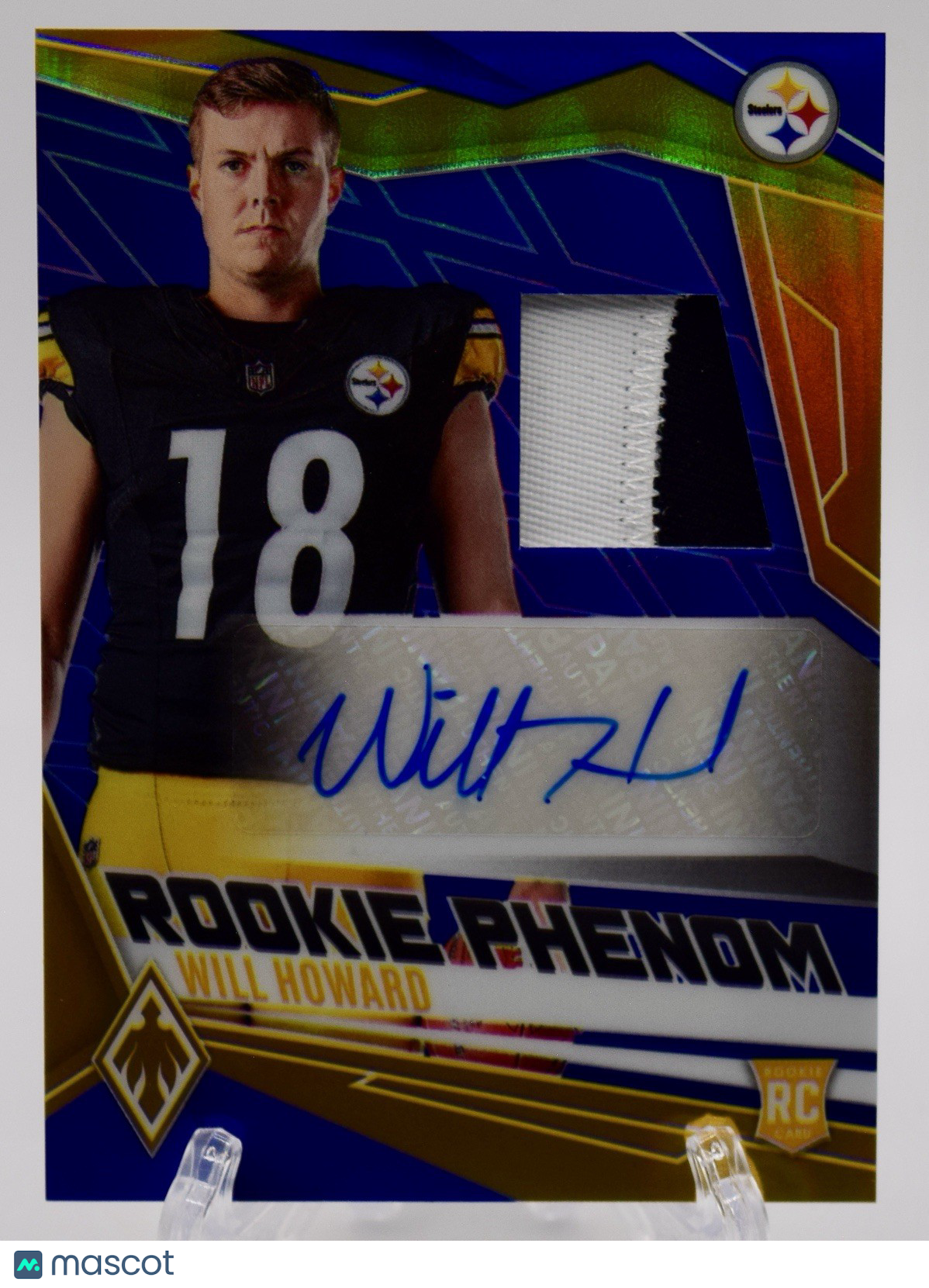 2025 Panini Phoenix Will Howard RC Auto Patch #RPD-WHJ 26/49 Steelers