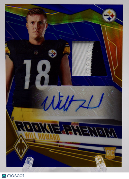 2025 Panini Phoenix Will Howard RC Auto Patch #RPD-WHJ 26/49 Steelers