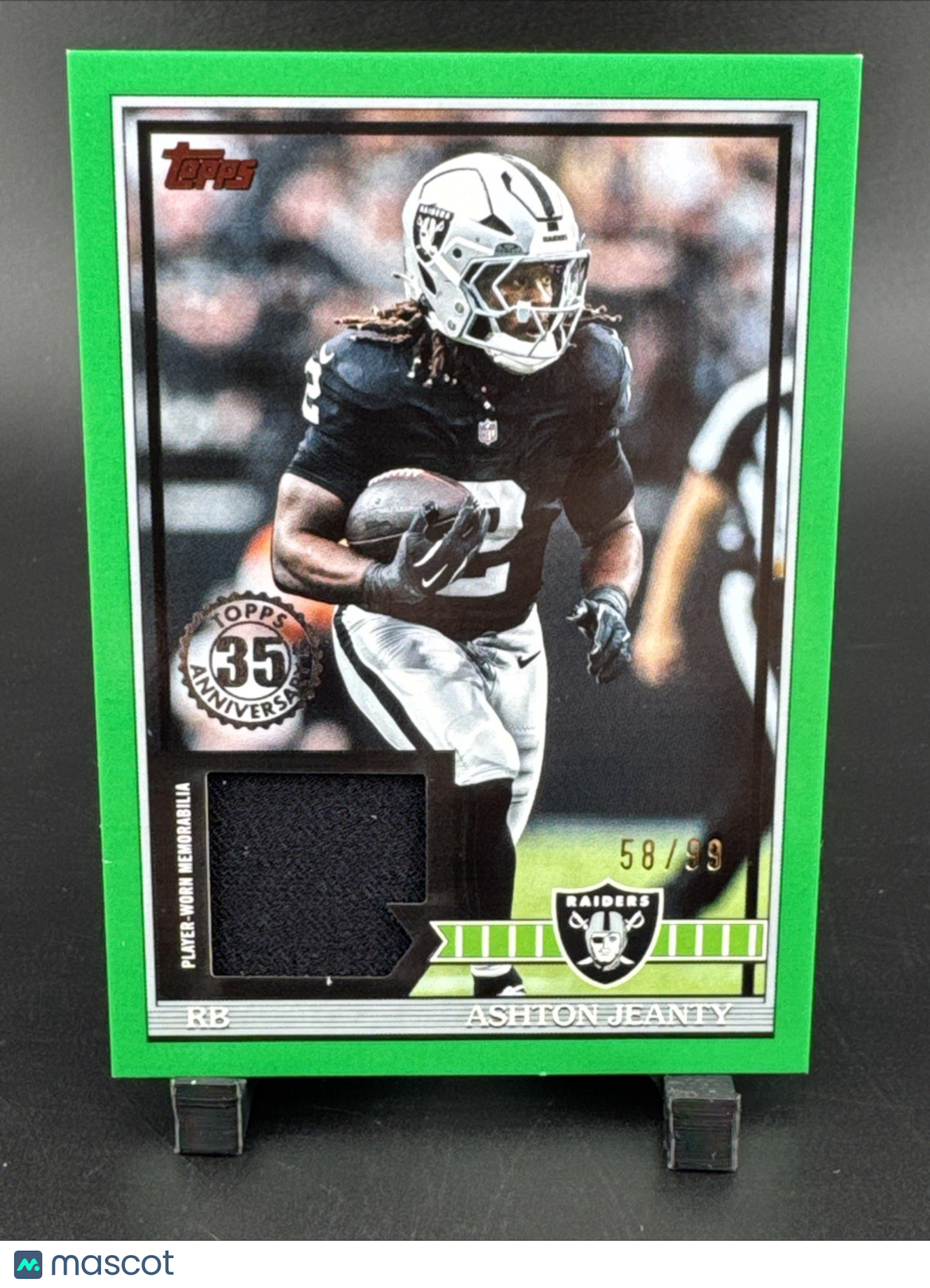2026 Topps NFL Ashton Jeanty Green Player Worn Relic /99 Las Vegas