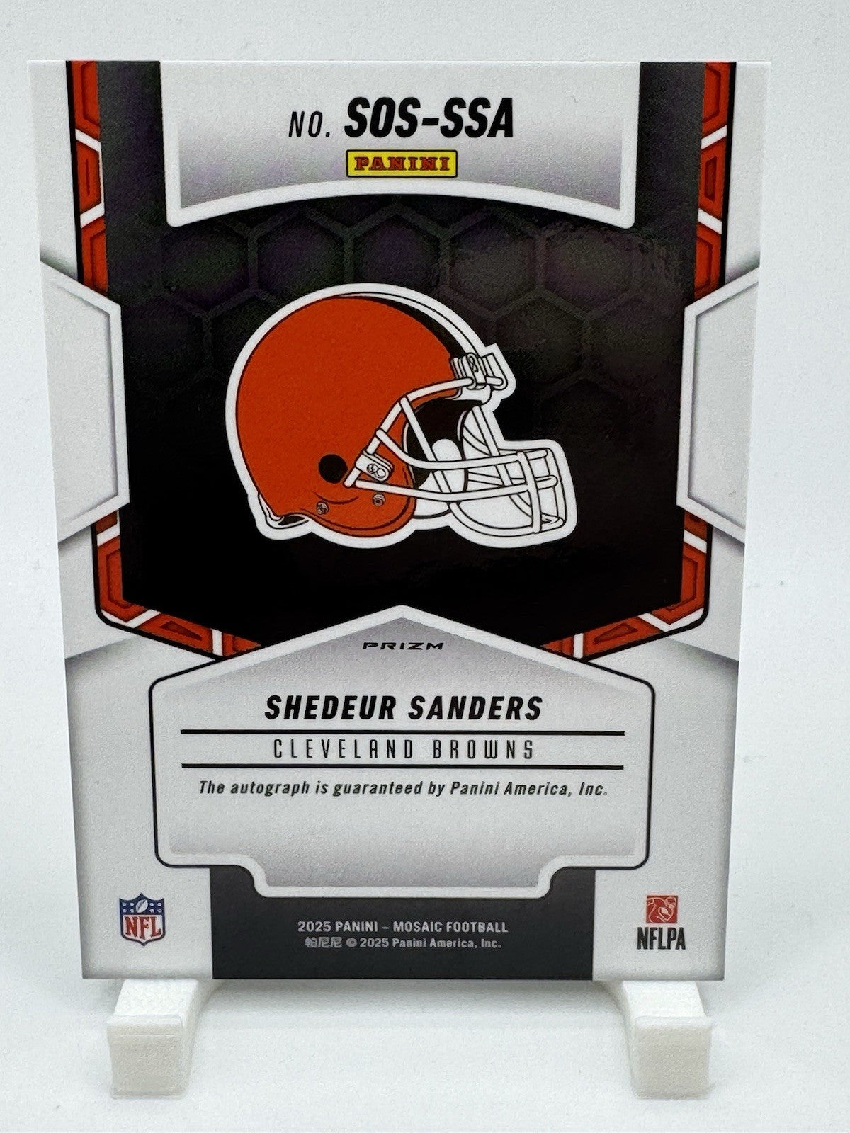 Shedeur Sanders 2025 Panini Mosaic #SOS-SSA Showtime Rookie Auto Silver Mosaic