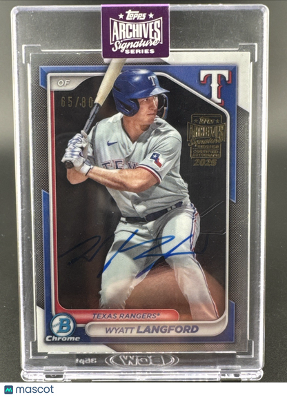 2025 Topps Archives - WYATT LANGFORD - Bowman Chrome On Card Autograph 65/80