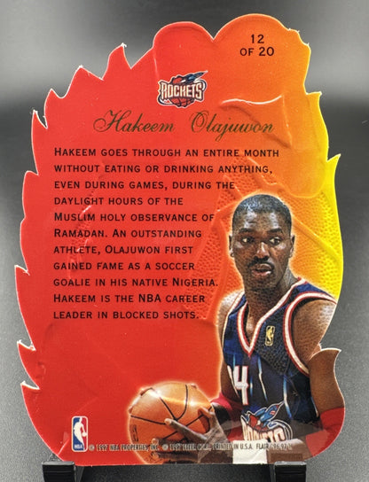 1996-97 Flair Showcase - Hot Shots Hakeem Olajuwon #12