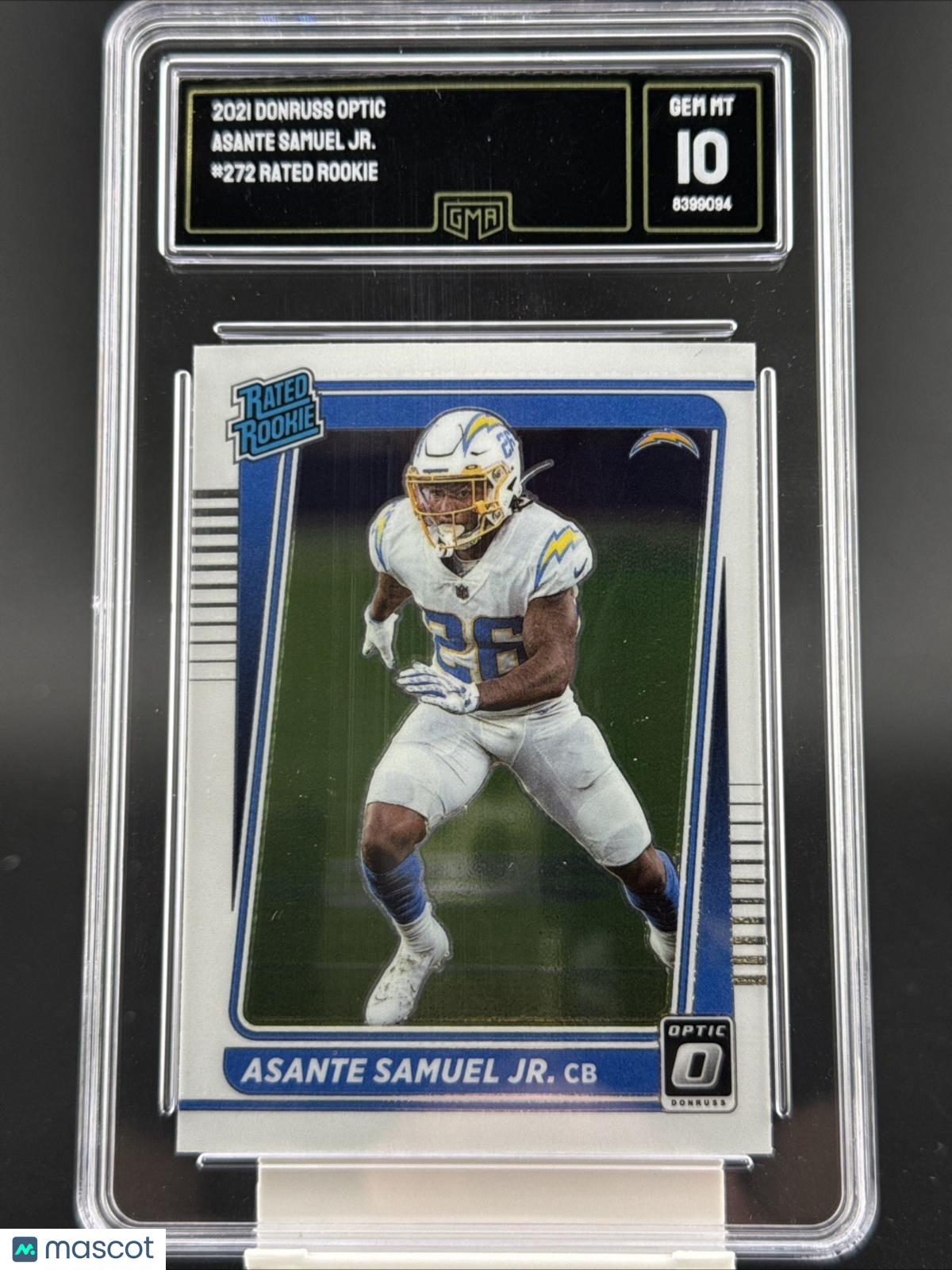 Asante Samuel Jr Chargers 2021 Donruss Optic Rated Rookie #272 GMA 10