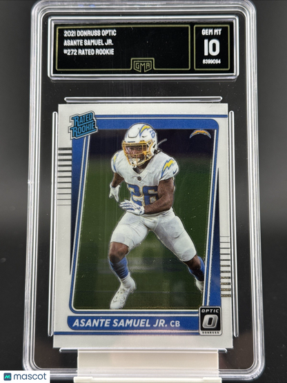 Asante Samuel Jr Chargers 2021 Donruss Optic Rated Rookie #272 GMA 10