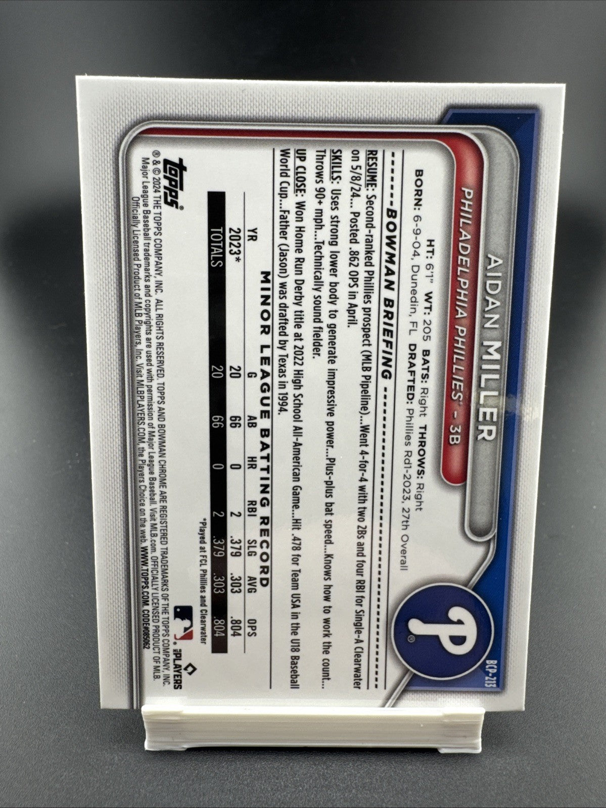 2024 Bowman Chrome Draft Sapphire Edition - Aidan Miller #BDC-115 Yellow /75