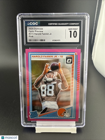 2025 PANINI DONRUSS OPTIC PREVIEW-PINK #373 HAROLD FANNIN JR. ROOKIE RC CGC 10