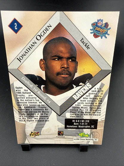 1996 Classic NFL Rookies - Jonathan Ogden #2 Autographs (AU, RC)