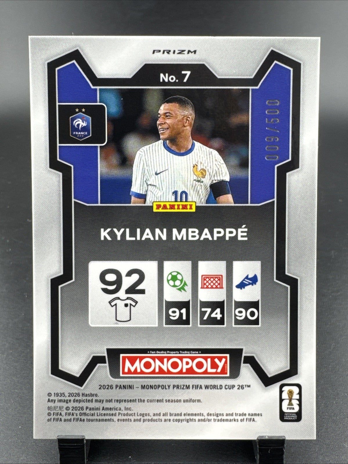 2026 Panini Prizm Monopoly Fifa World Cup - Kylian Mbappe #7 Gold