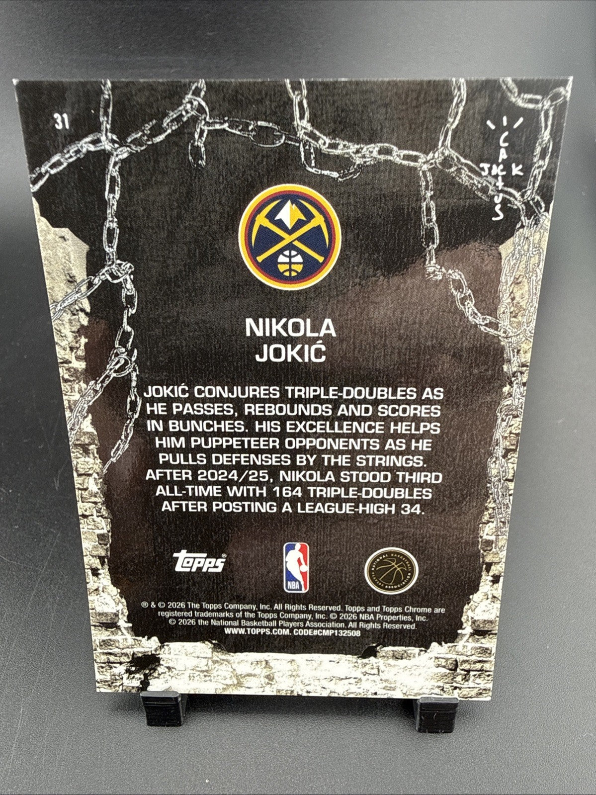 2023 PANINI BLACK 44 NIKOLA JOKIC SILVER /75