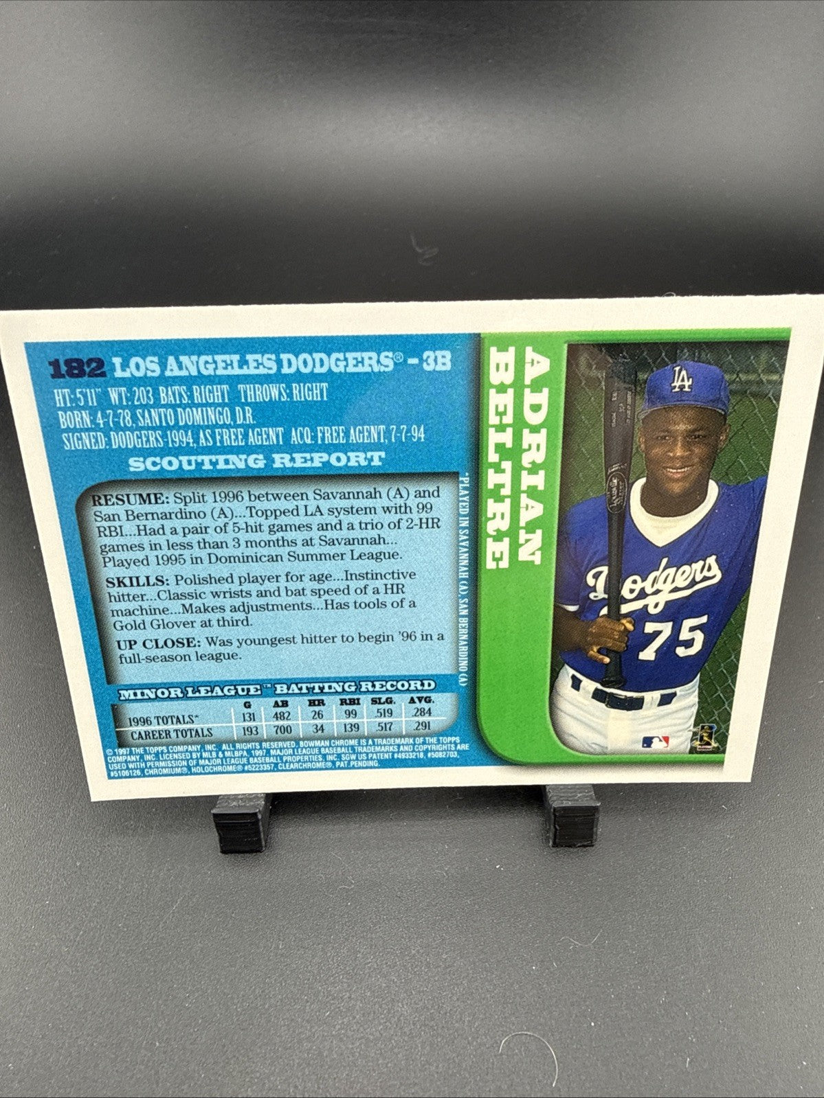 1997 Bowman Chrome - Adrian Beltre #182 (RC)