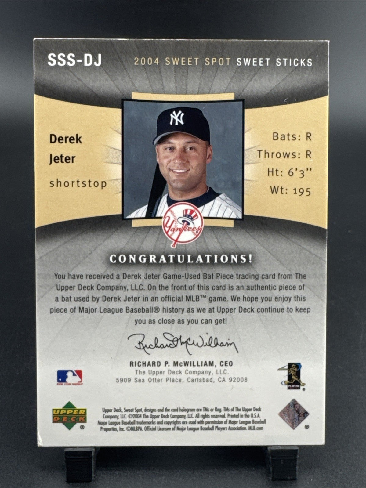 2004 Upper Deck Sweet Spot - Sweet Sticks Derek Jeter #SSS-DJ /199 (MEM)