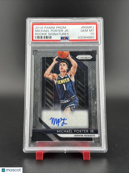 2018 Prizm Michael Porter Jr Autographed Auto Rookie Signatures PSA 10