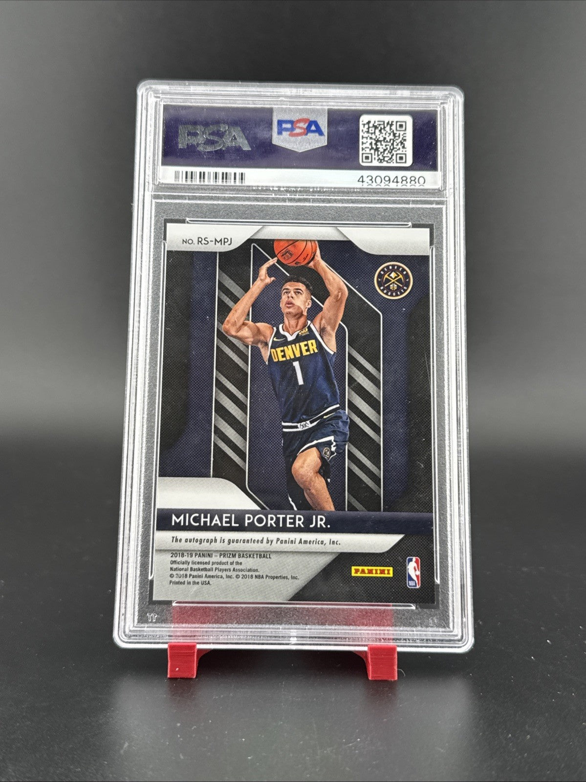 2018 Prizm Michael Porter Jr Autographed Auto Rookie Signatures PSA 10