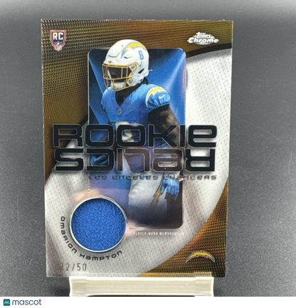 NEW!! 2025 Topps Chrome Football Omarion Hampton Rookie Relics GOLD/50