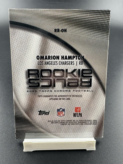 NEW!! 2025 Topps Chrome Football Omarion Hampton Rookie Relics GOLD/50
