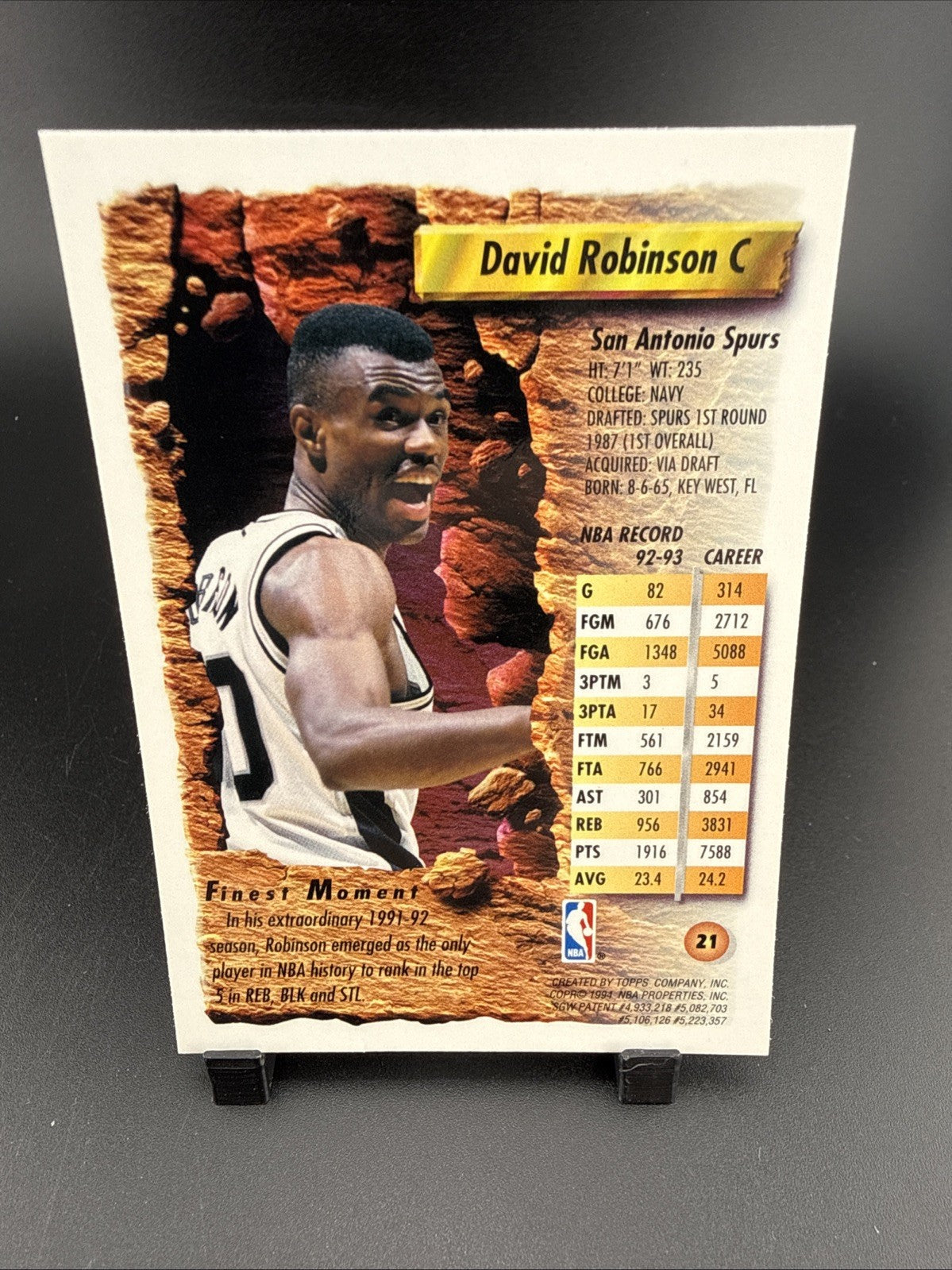 1993-94 Topps Finest - David Robinson #21