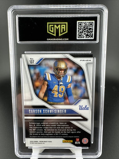2025 Panini Prizm Draft Picks - Carson Schwesinger #137 Purple Wave Prizm (RC)