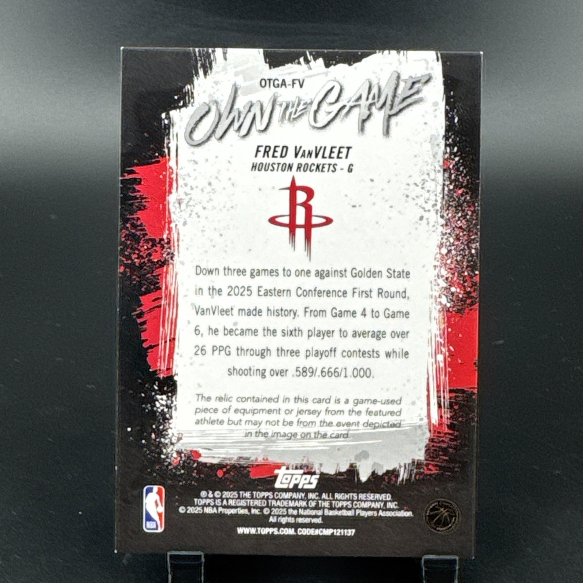 2025-26 Topps Basketball Fred VanVleet Own the Game 5/10 #OTGA-FV