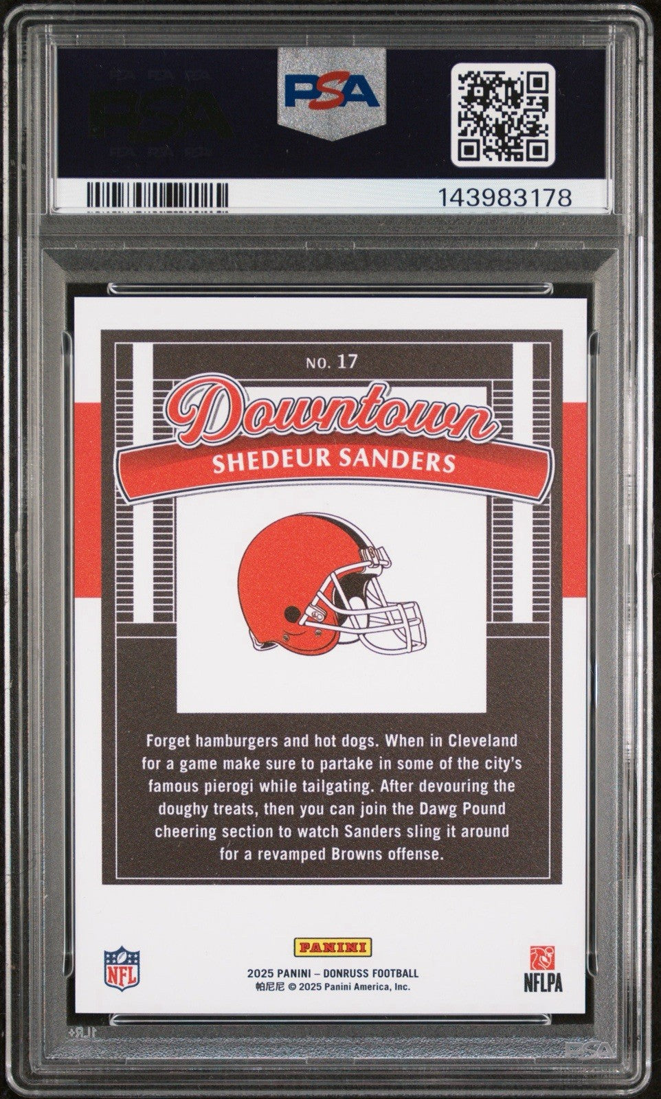 2025 Panini Donruss - Downtown! Shedeur Sanders #17 Oversized (RC)