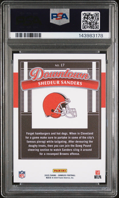 2025 Panini Donruss - Downtown! Shedeur Sanders #17 Oversized (RC)