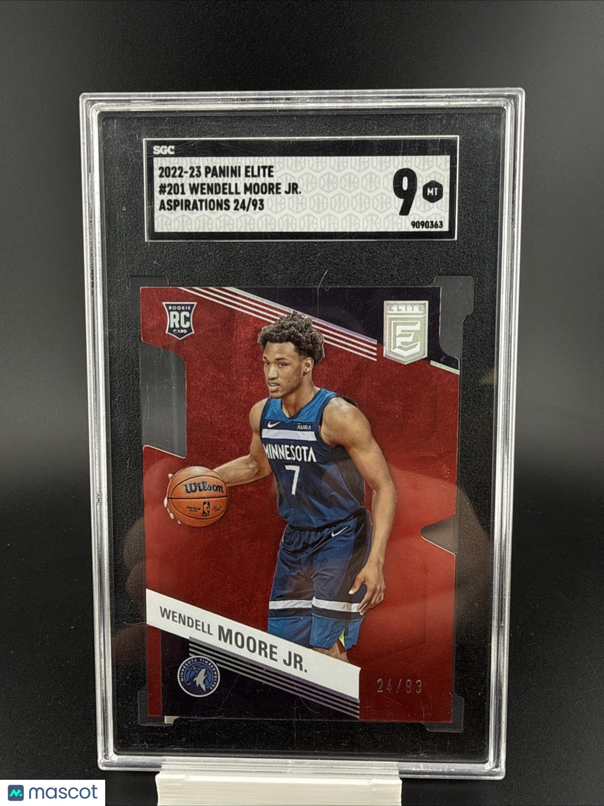2022-23 WENDELL MOORE JR /93 PANINI DONRUSS ELITE TMALL RED ROOKIE RC #201