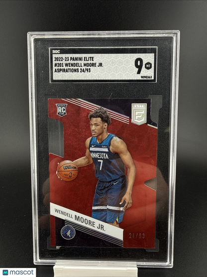 2022-23 WENDELL MOORE JR /93 PANINI DONRUSS ELITE TMALL RED ROOKIE RC #201