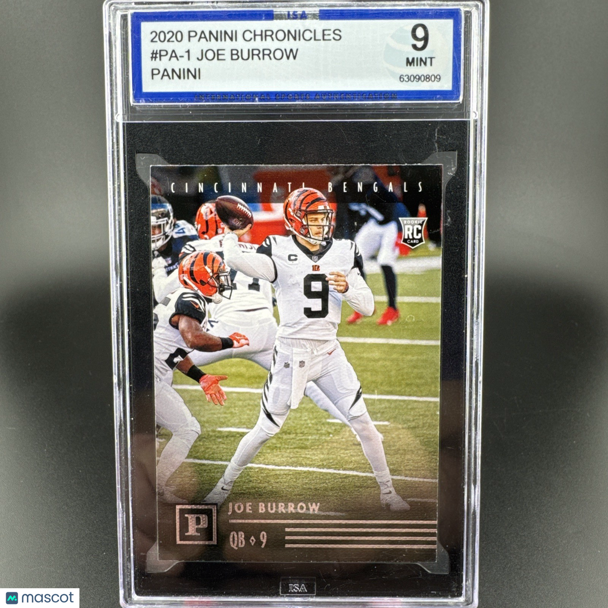 2020 Panini Chronicles JOE BURROW Rookie RC #PA1 ISA 9