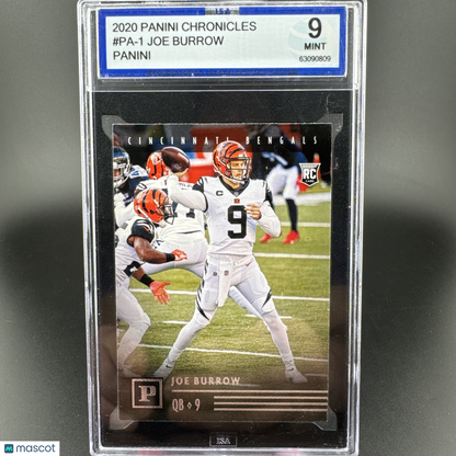 2020 Panini Chronicles JOE BURROW Rookie RC #PA1 ISA 9