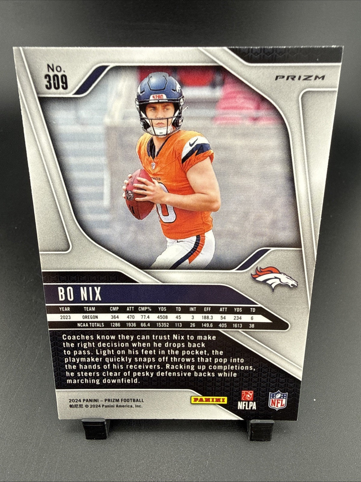 2024 Panini Prizm - Rookies Bo Nix #309 Silver Prizm (RC)