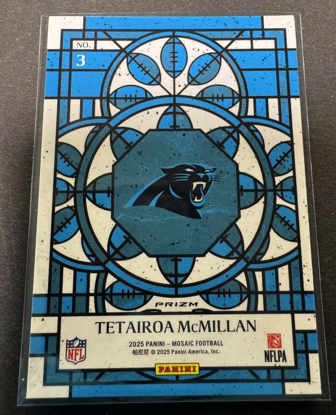 2025 Mosaic Tetairoa McMillan RC Stained Glass SSP Case Hit Prizm #3 Panthers